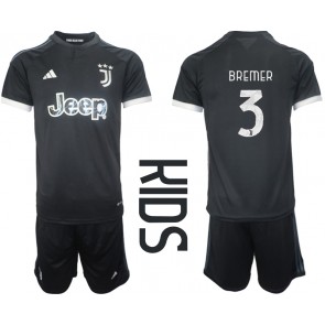Juventus Gleison Bremer #3 Dětské Alternativní dres komplet 2023-24 Krátký Rukáv (+ trenýrky)